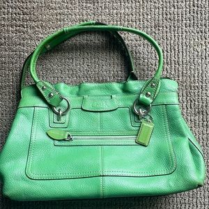 Coach Green Leather Shoulder Bag